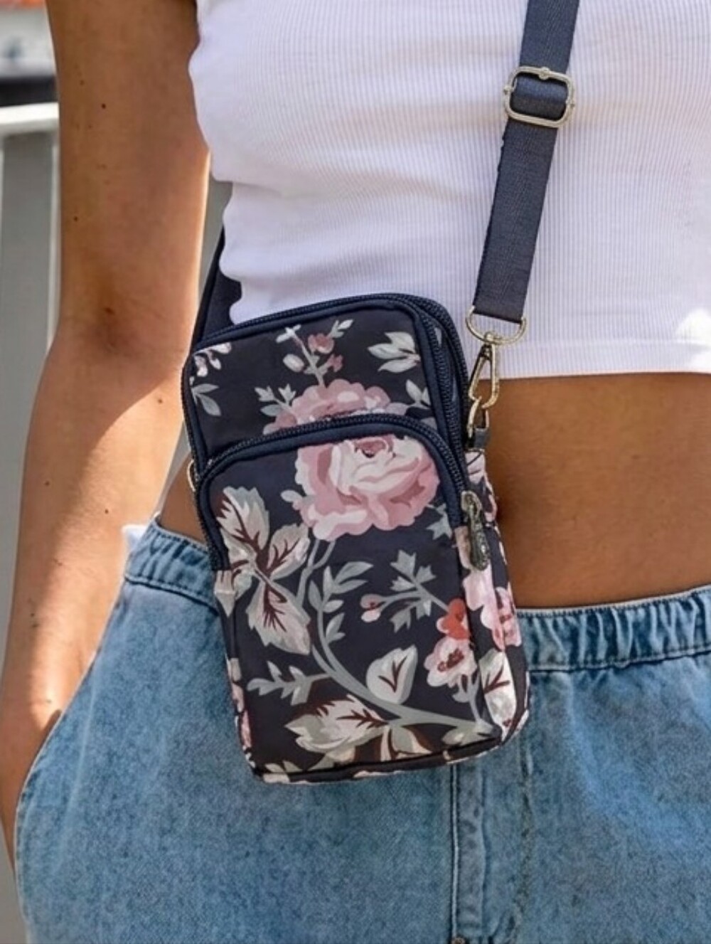 Crossbody Bag Phone Sleeve Concert Venue Festival Adjustable Strap Arm Wrist NWT